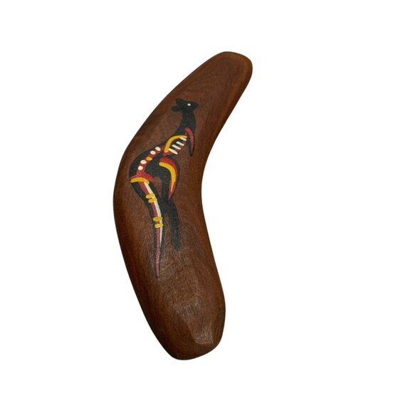 Handcrafted Wooden Boomerang With Aboriginal Art Design By Gureng Gureng Tribe - - Picture 4 of 8